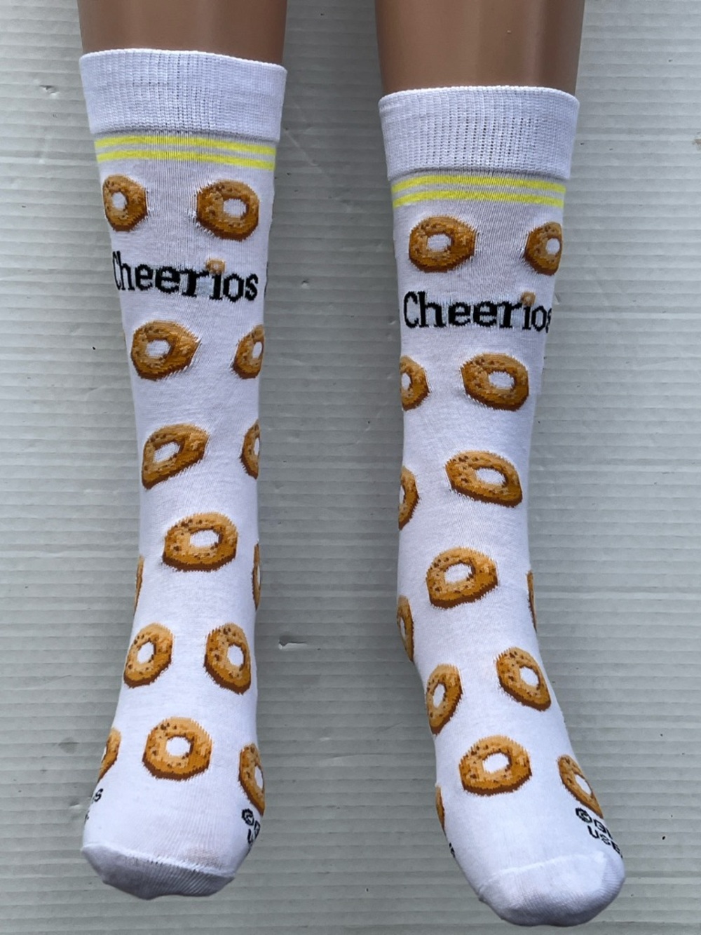 Cheerios White Novelty Crew Socks